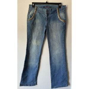 Vintage Women's DKNY Downtown Brooklyn Jeans Denim Pants Bling Y2K Retro Size 13